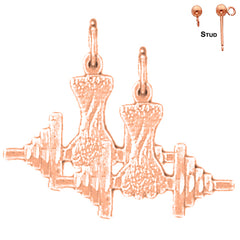 14K or 18K Gold Dumbbell Earrings