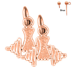 14K or 18K Gold Dumbbell Earrings