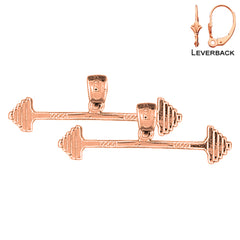 14K or 18K Gold Barbell Earrings