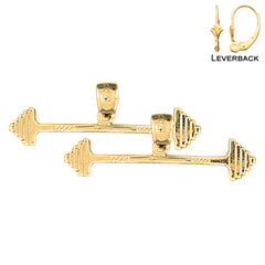 14K or 18K Gold Barbell Earrings