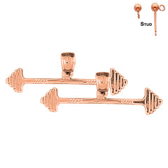 14K or 18K Gold Barbell Earrings