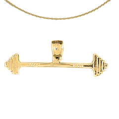 14K or 18K Gold Barbell Pendant