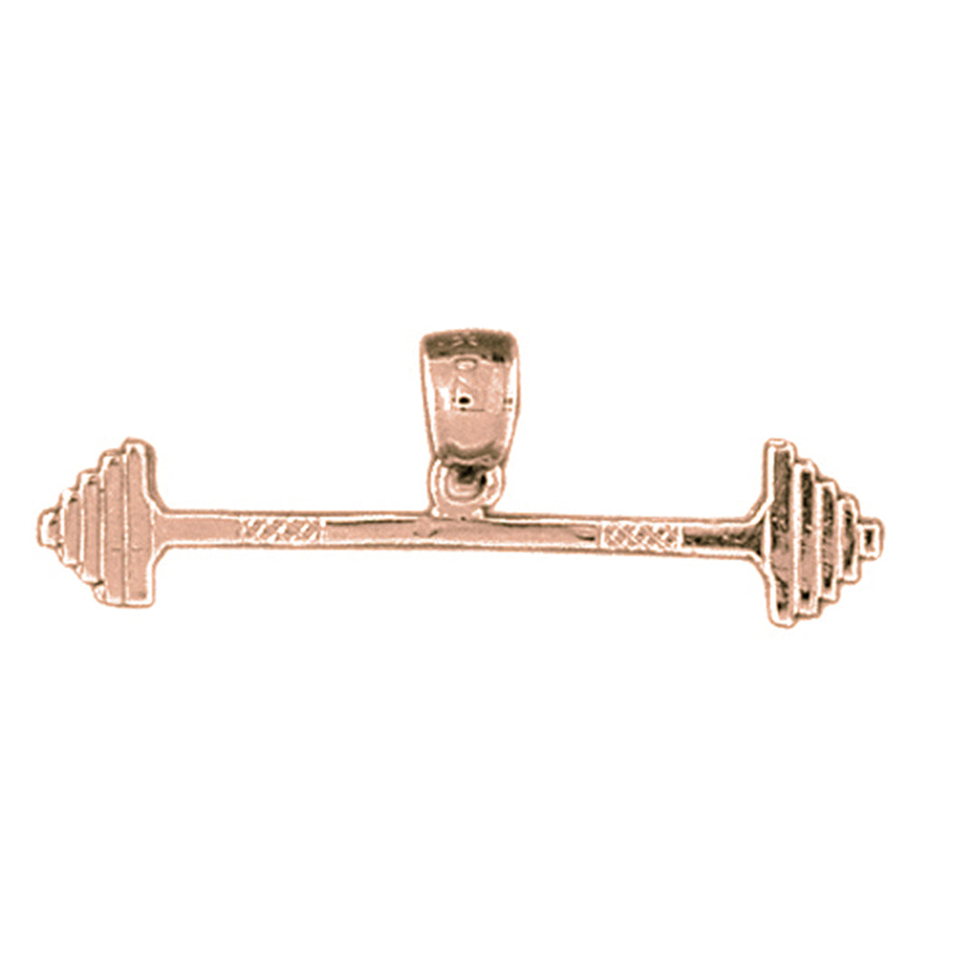 14K or 18K Gold Barbell Pendant