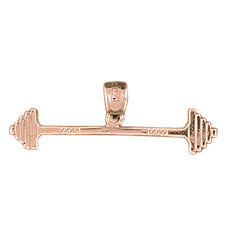 14K or 18K Gold Barbell Pendant
