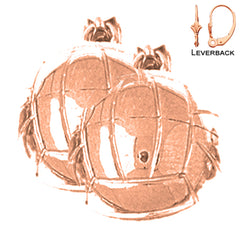 14K or 18K Gold 3D Volleyball Earrings