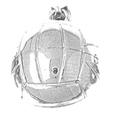 10K, 14K or 18K Gold 3D Volleyball Pendant