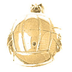 10K, 14K or 18K Gold 3D Volleyball Pendant