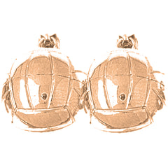 14K or 18K Gold 18mm 3D Volleyball Earrings