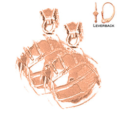 14K or 18K Gold 3D Volleyball Earrings