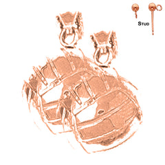 14K or 18K Gold 3D Volleyball Earrings