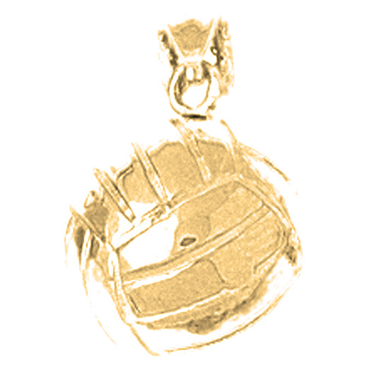 10K, 14K or 18K Gold 3D Volleyball Pendant