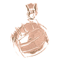 10K, 14K or 18K Gold 3D Volleyball Pendant