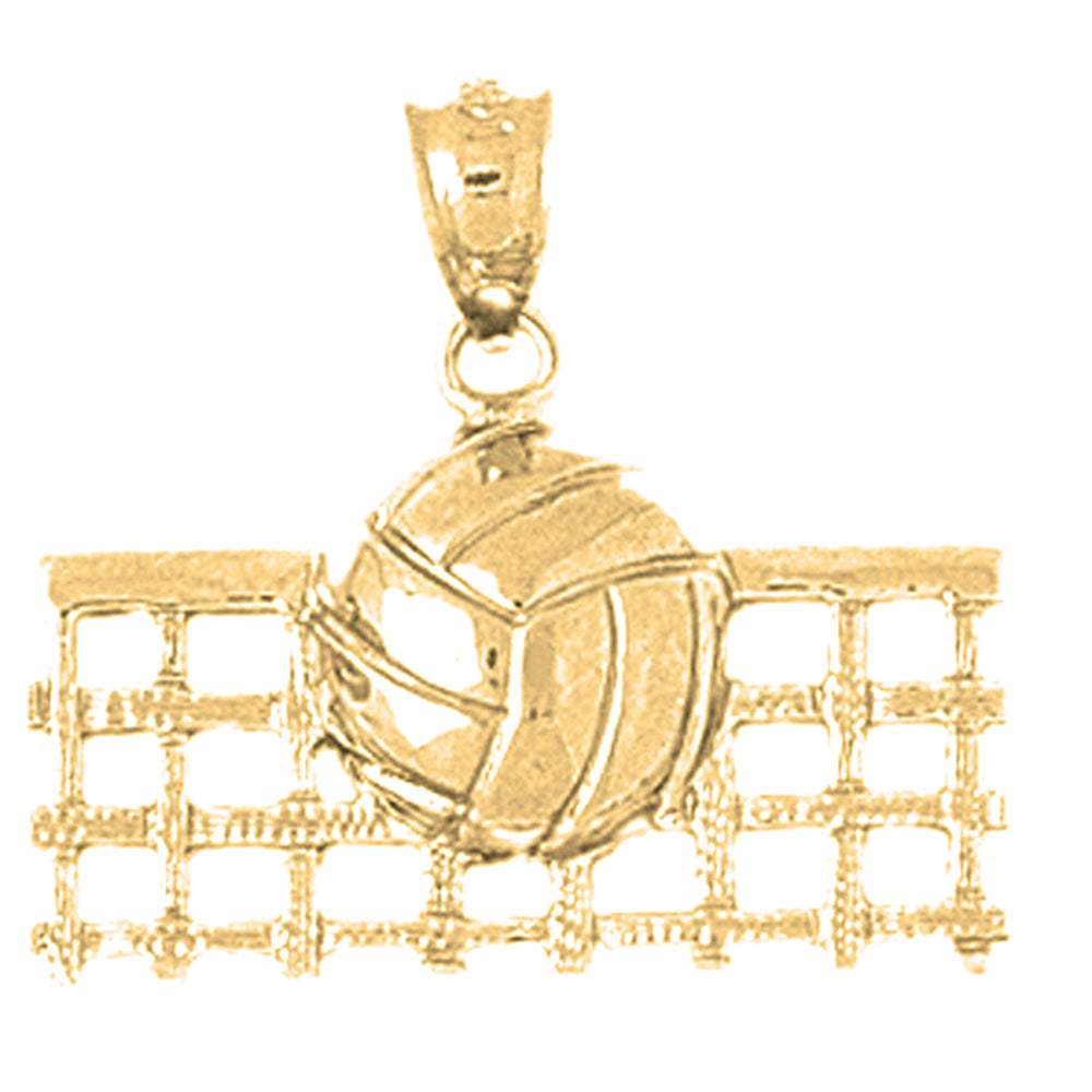 14K or 18K Gold Volleyball Pendant