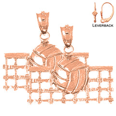 14K or 18K Gold Volleyball Earrings