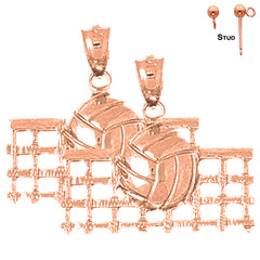 14K or 18K Gold Volleyball Earrings