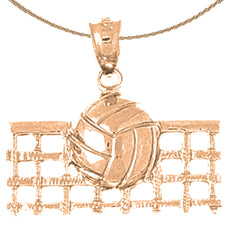 14K or 18K Gold Volleyball Pendant