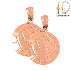 14K or 18K Gold Volleyball Earrings