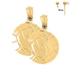14K or 18K Gold Volleyball Earrings