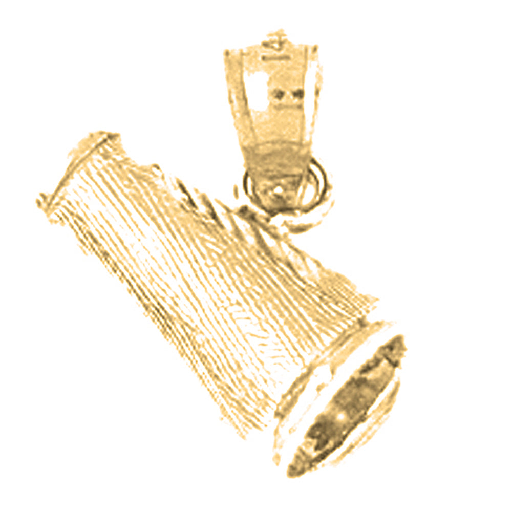 10K, 14K or 18K Gold 3D Megaphone Pendant