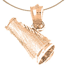 10K, 14K or 18K Gold 3D Megaphone Pendant