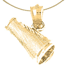 10K, 14K or 18K Gold 3D Megaphone Pendant