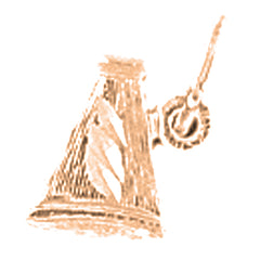 14K or 18K Gold Cheerleader Baton Pendant