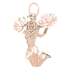14K or 18K Gold Cheerleader Pendant