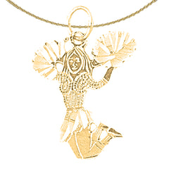 14K or 18K Gold Cheerleader Pendant