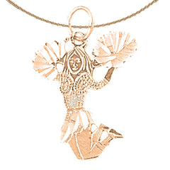 14K or 18K Gold Cheerleader Pendant
