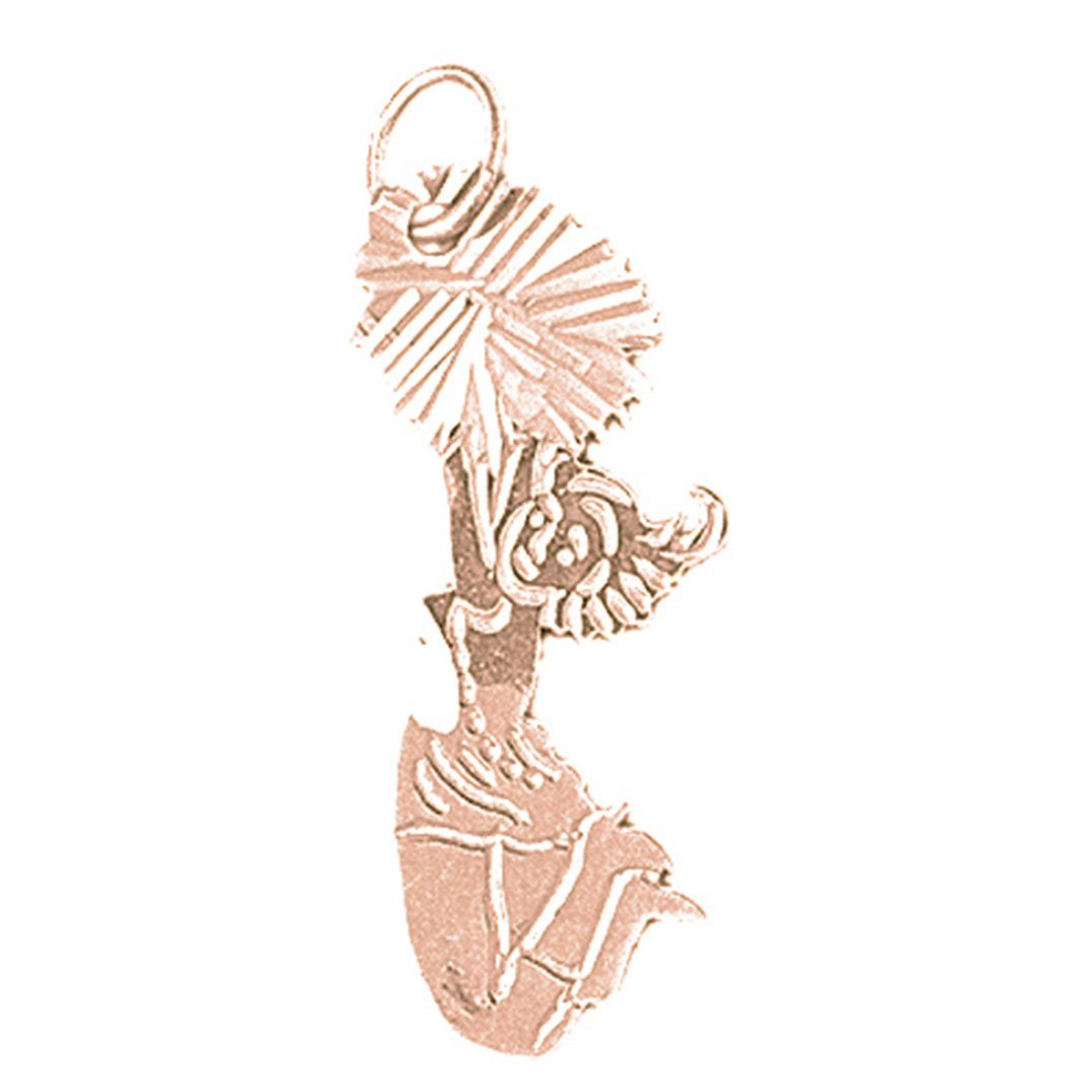 14K or 18K Gold Cheerleader Pendant