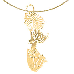14K or 18K Gold Cheerleader Pendant