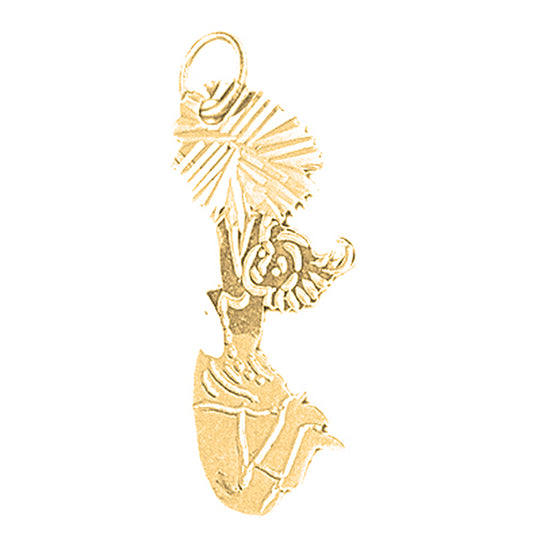 14K or 18K Gold Cheerleader Pendant