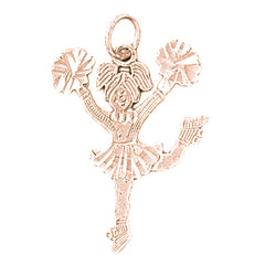 14K or 18K Gold Cheerleader Pendant