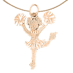 14K or 18K Gold Cheerleader Pendant