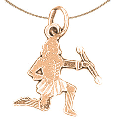 14K or 18K Gold Cheerleader Pendant