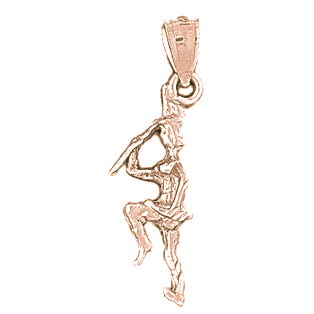 14K or 18K Gold 3D Cheerleader Pendant