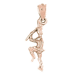 14K or 18K Gold 3D Cheerleader Pendant