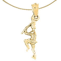 14K or 18K Gold 3D Cheerleader Pendant