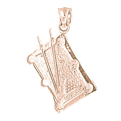 10K, 14K or 18K Gold Pool Table Pendant