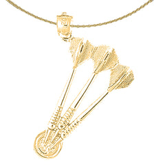 Darts-Anhänger aus 10 Karat, 14 Karat oder 18 Karat Gold