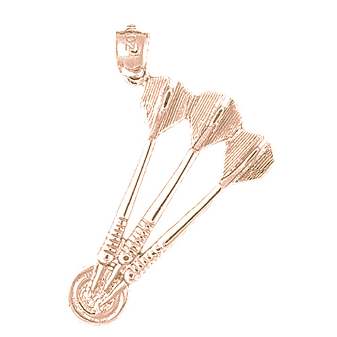 10K, 14K or 18K Gold Darts Pendant