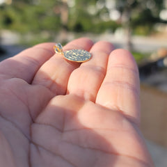 14K or 18K Gold Dart Board Pendant