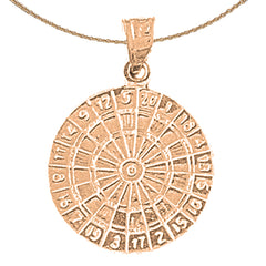 14K or 18K Gold Dart Board Pendant