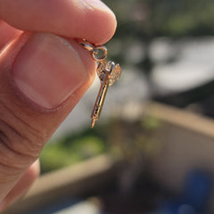 14K or 18K Gold 3D Dart Pendant