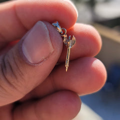 14K or 18K Gold 3D Dart Pendant