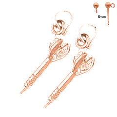 14K or 18K Gold 3D Dart Earrings