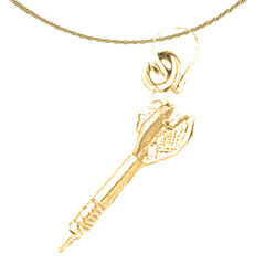 14K or 18K Gold 3D Dart Pendant