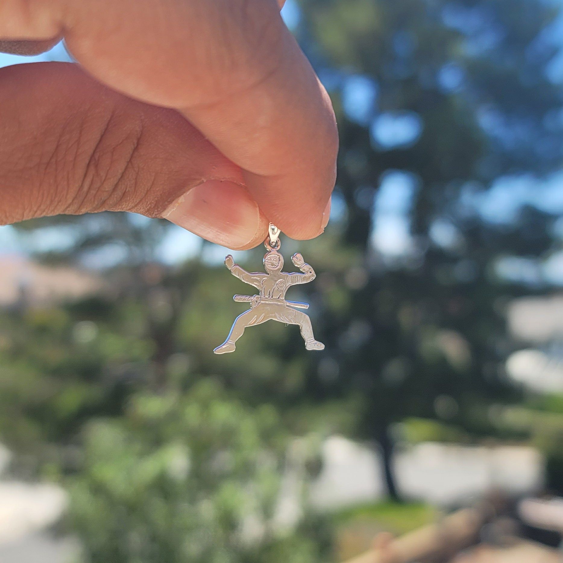 14K or 18K Gold Ninja Pendant