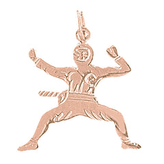 14K or 18K Gold Ninja Pendant