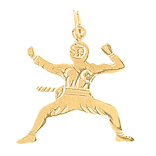 14K or 18K Gold Ninja Pendant
